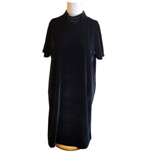 Madewell Medium dress women velour turtle neck short sleeve stretch soft
